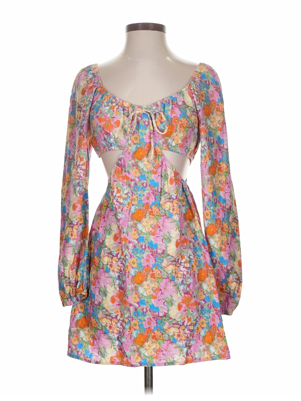 Wild Fable Long Sleeve Floral Cutout Dress